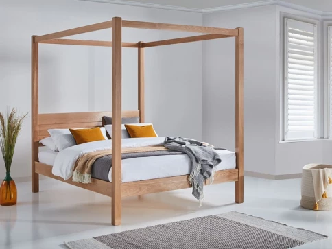 Four Poster Bed - Classic with Mattress Beds with Mattress Wooden Bed
